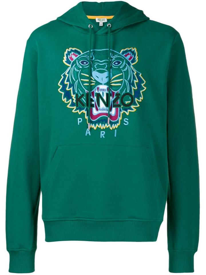 Kenzo Embroidered Tiger Hoodie - Green