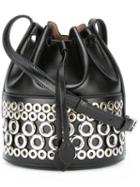 Alaïa Bucket Bag With Grommets, Women's, Black, Calf Leather