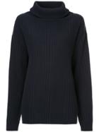 The Gigi Boxy Roll-neck Sweater - Blue