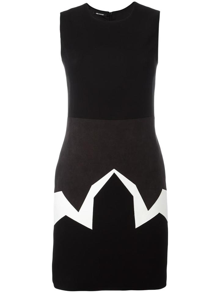 Neil Barrett Geometric Detail Dress, Women's, Size: 42, Black, Polyester/acetate/viscose