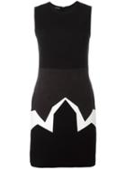 Neil Barrett Geometric Detail Dress, Women's, Size: 42, Black, Polyester/acetate/viscose