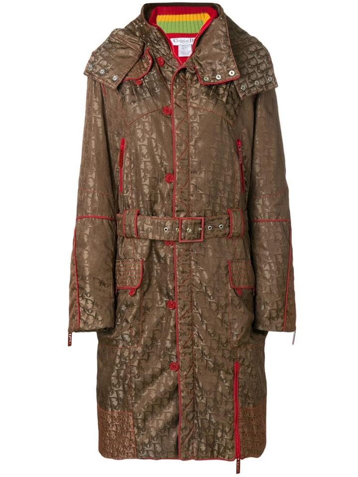 Christian Dior Pre-owned Logo Print Hooded Coat - Brown
