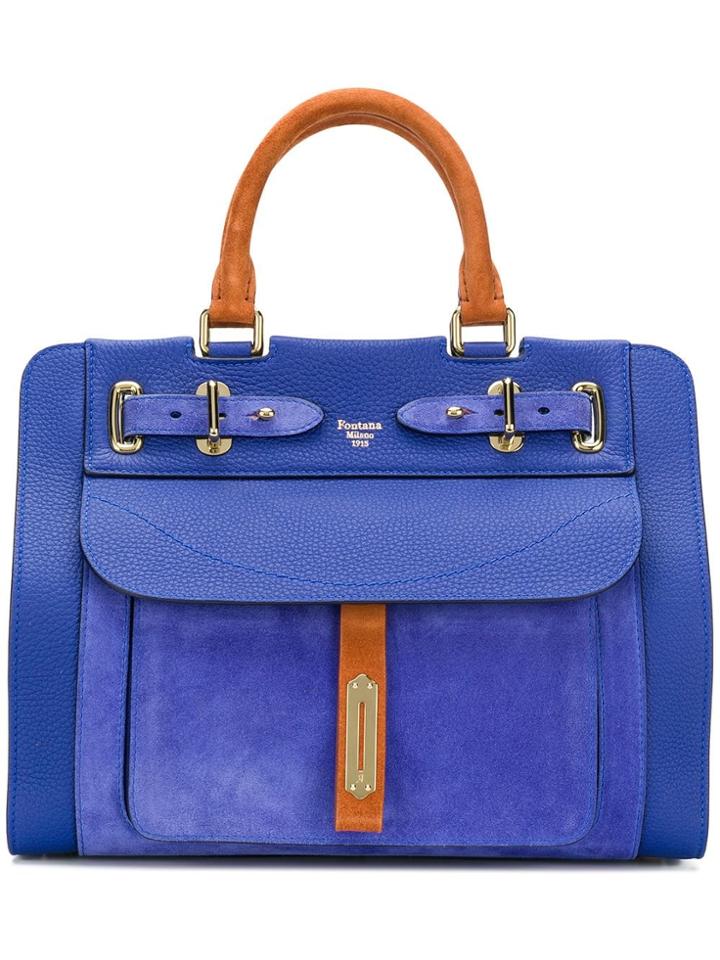 Fontana Colour Block Tote - Blue