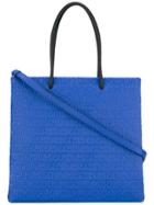 Moschino Logo Embossed Tote - Blue