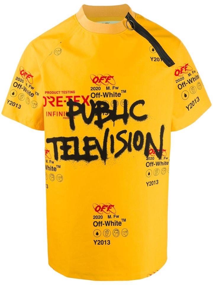 Off-white Graphic Logo Print T-shirt - Yellow