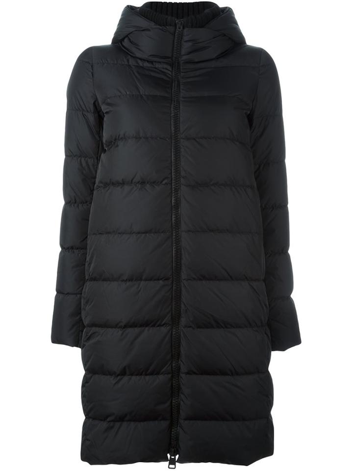 Herno Hooded Puffer Coat, Women's, Size: 46, Black, Cotton