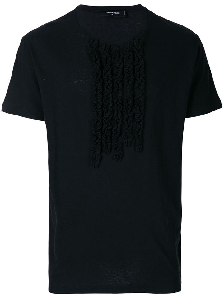 Dsquared2 Ruffle Front T-shirt - Black