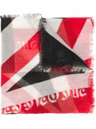 Alexander Mcqueen Colour Block Logo Scarf - Black