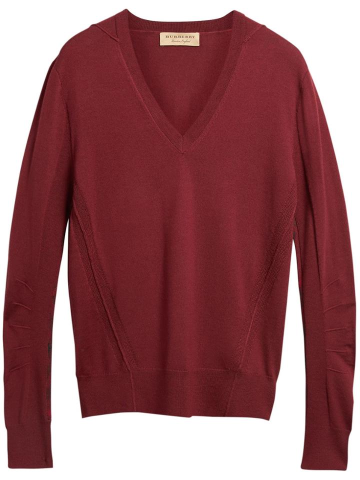 Burberry V-neck Sweater - Red