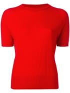 Rick Owens Short Sleeve Jumper, Women's, Size: Small, Red, Virgin Wool