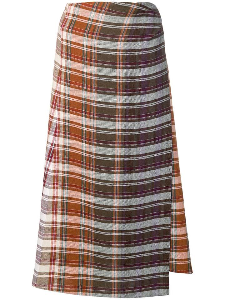 Etro Plaid Wrap Skirt - Neutrals
