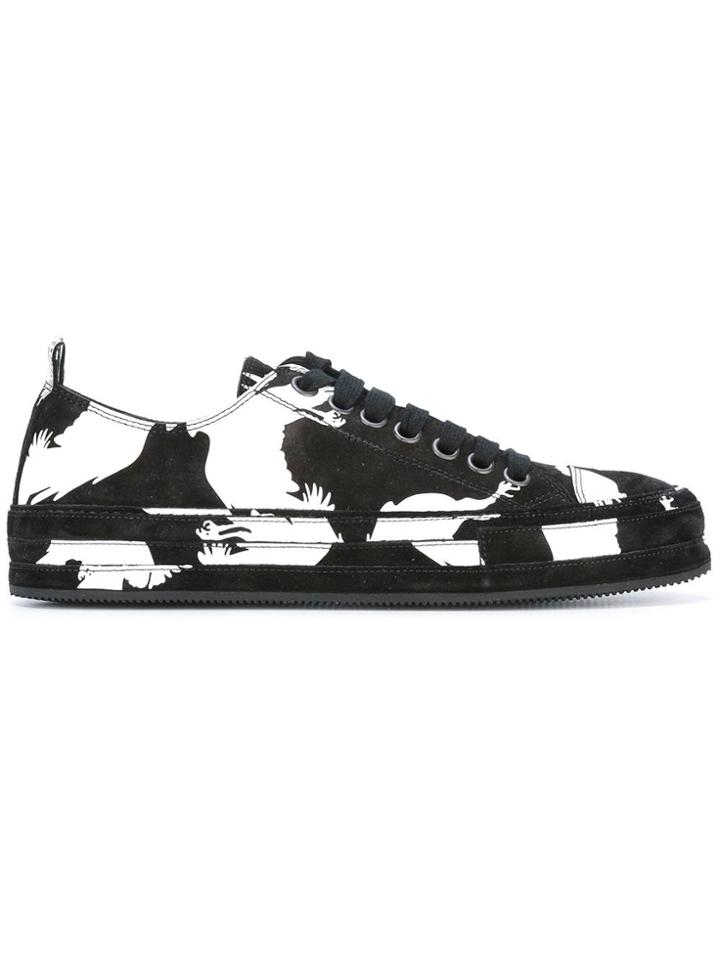 Ann Demeulemeester Bird Print Sneakers - Black