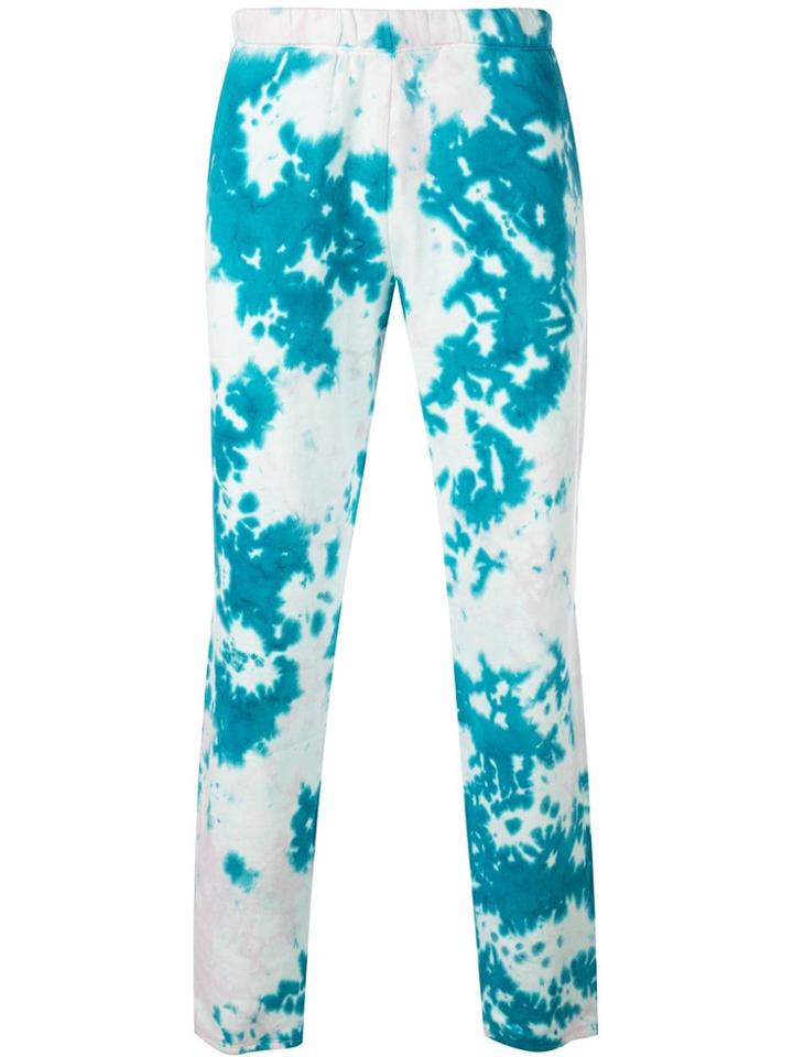 The Elder Statesman Marble Dyed Track Trousers - Blue