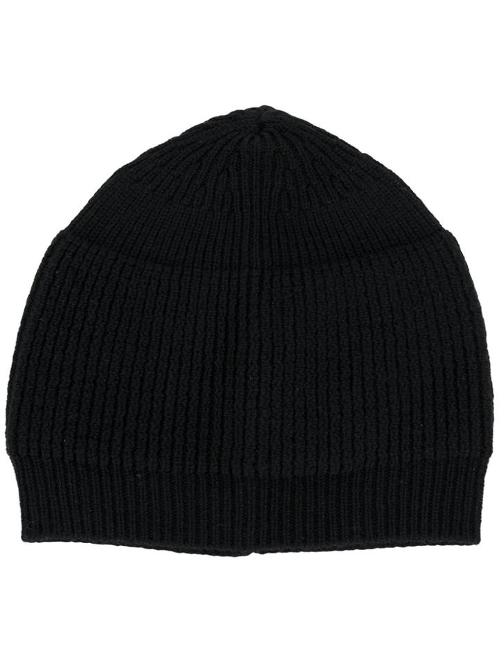 Rick Owens Knitted Beanie Hat - Black