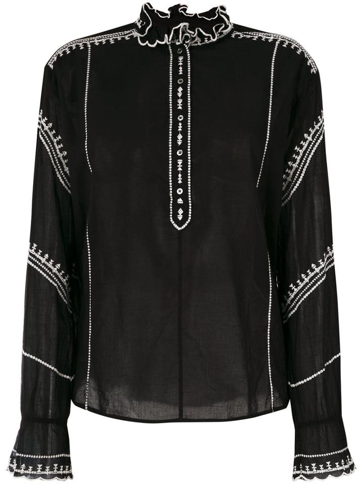 Isabel Marant Étoile - Louna Blouse - Women - Cotton/polyester - 38, Black, Cotton/polyester