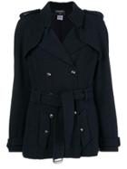 Chanel Vintage Double-breasted Belted Coat - Blue