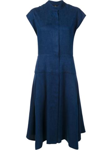 Zero + Maria Cornejo - Panelled Flared Dress - Women - Tencel - 4, Women's, Blue, Tencel