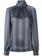 Yves Saint Laurent Vintage Striped Blouse, Women's, Size: 40, Grey