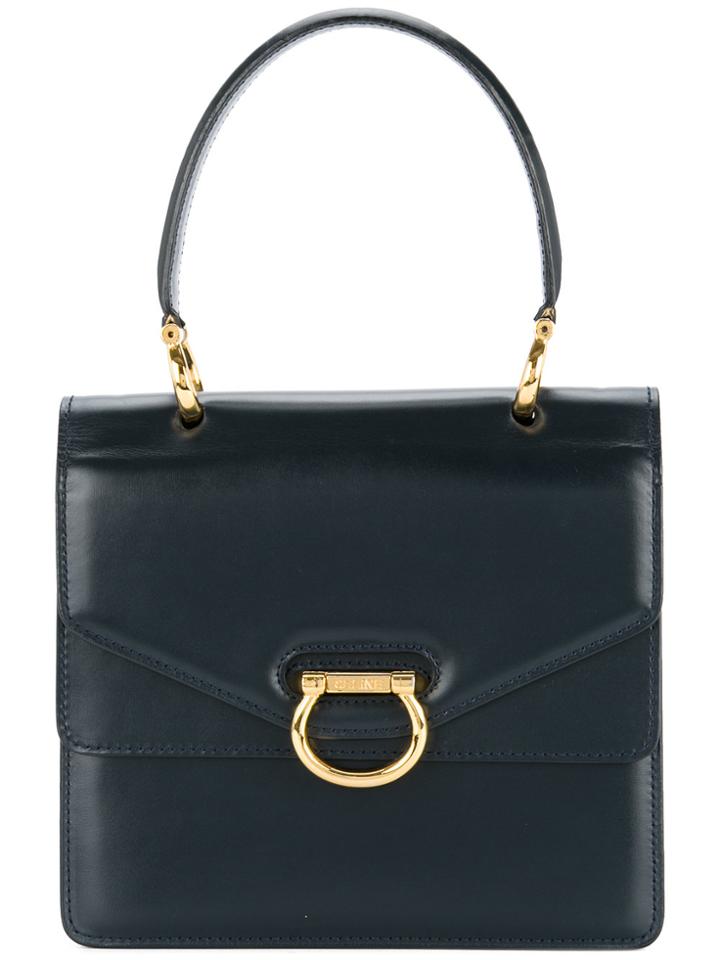 Céline Vintage Double Flap Tote - Blue
