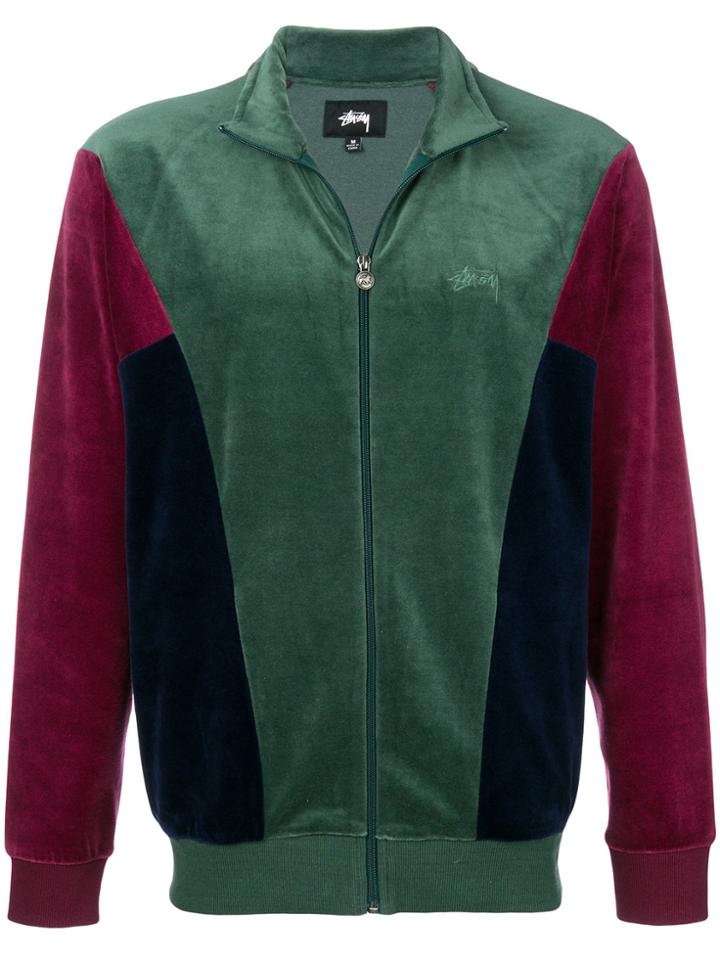 Stussy Colour-block Zipped Jacket - Green