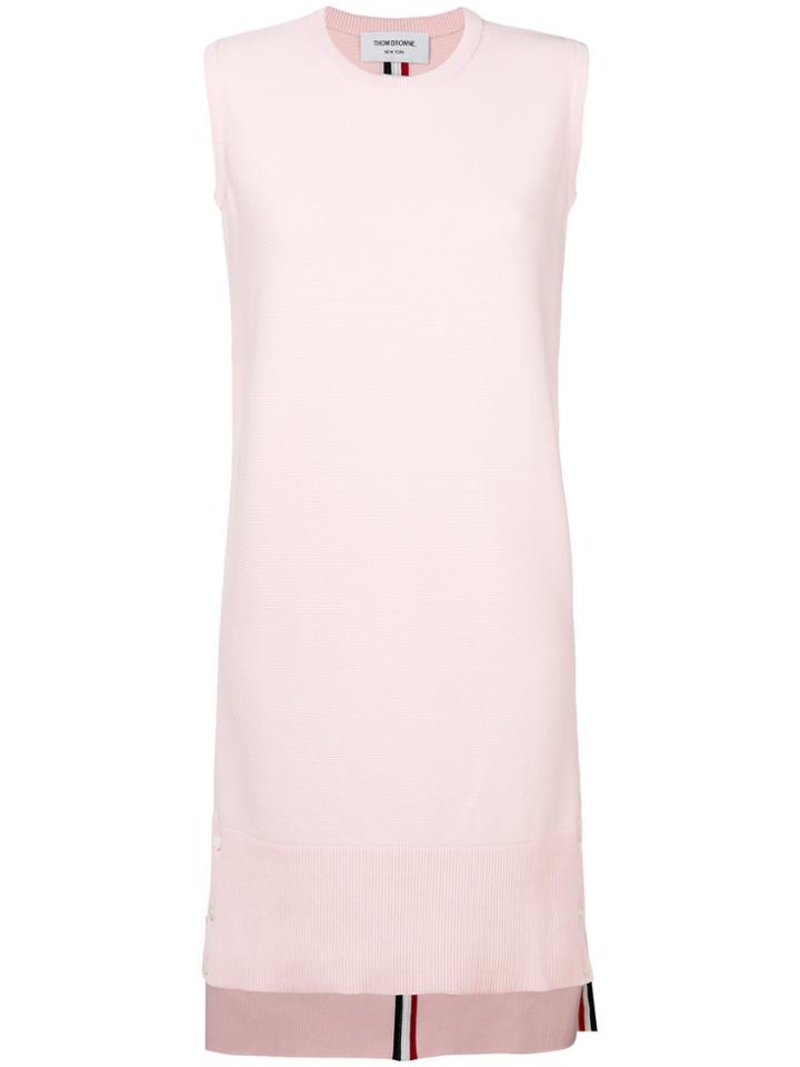 Thom Browne Striped Trim Shift Dress - Pink & Purple