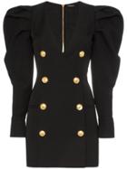 Balmain Puff Sleeve Mini Dress - Black