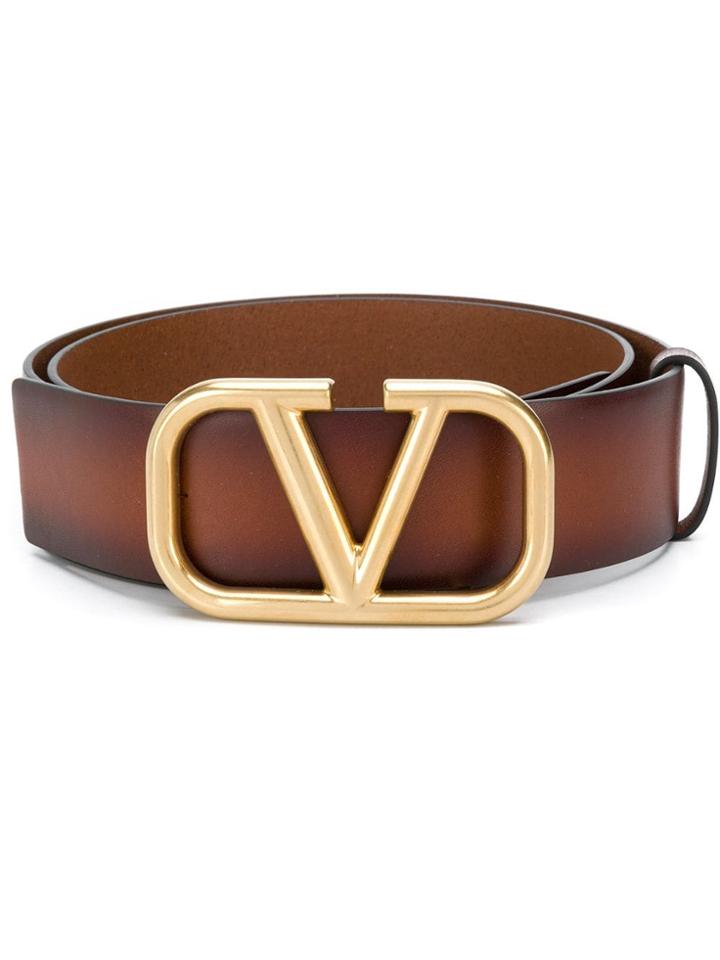 Valentino Valentino Garavani Logo Buckle Belt - Brown