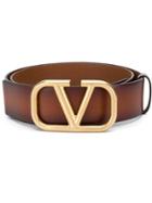 Valentino Valentino Garavani Logo Buckle Belt - Brown