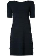 D.exterior Ruffle Trim Short Dress, Women's, Size: Large, Blue, Viscose/polyurethane/polyester/wool