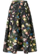 Erdem Floral Print Skirt - Black