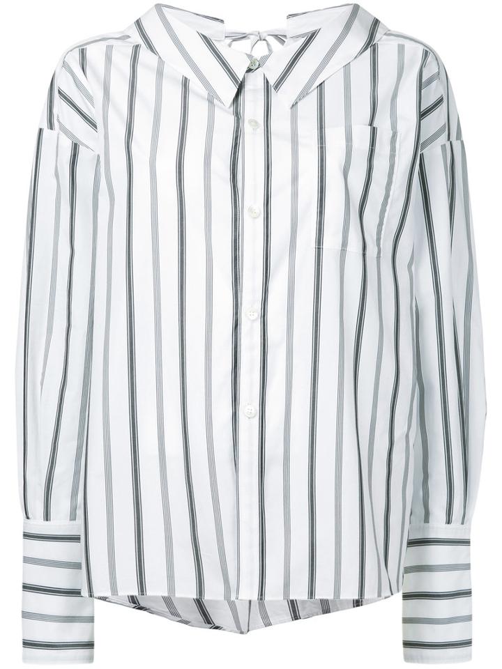 G.v.g.v. - Striped Bow Detail Shirt - Women - Cotton - 34, White, Cotton