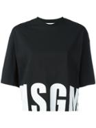 Msgm Logo T-shirt, Women's, Size: Small, Black, Cotton