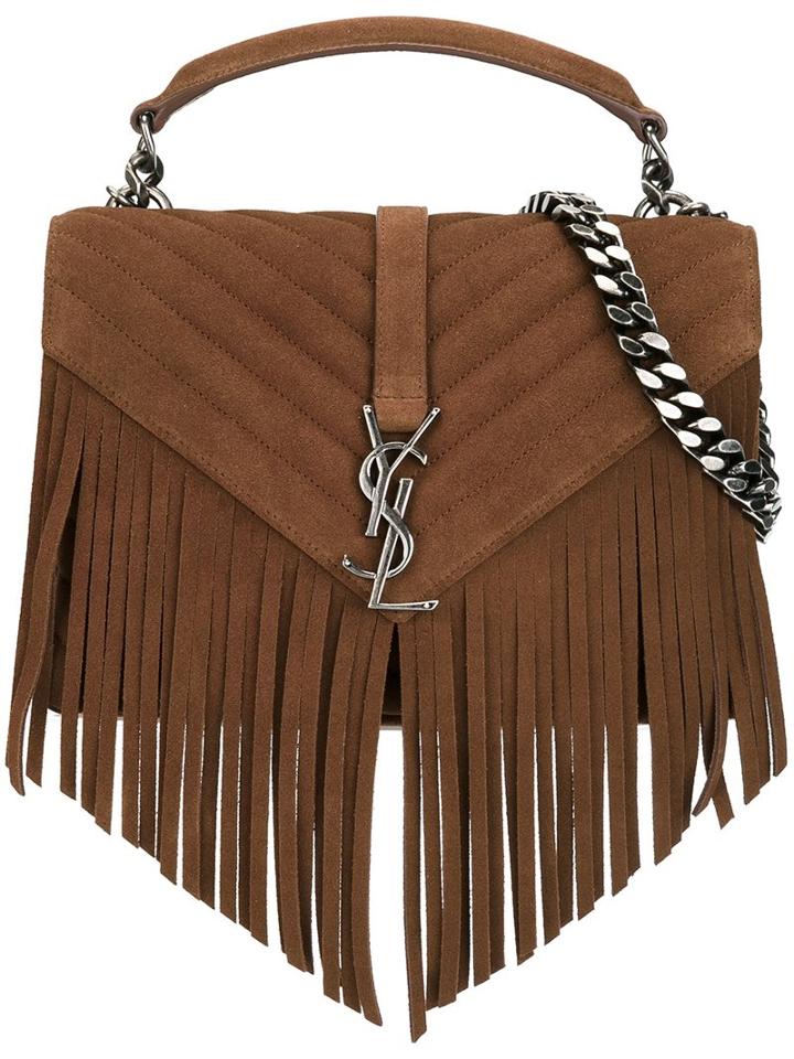 Saint Laurent Medium 'collège Monogram' Shoulder Bag, Women's, Brown