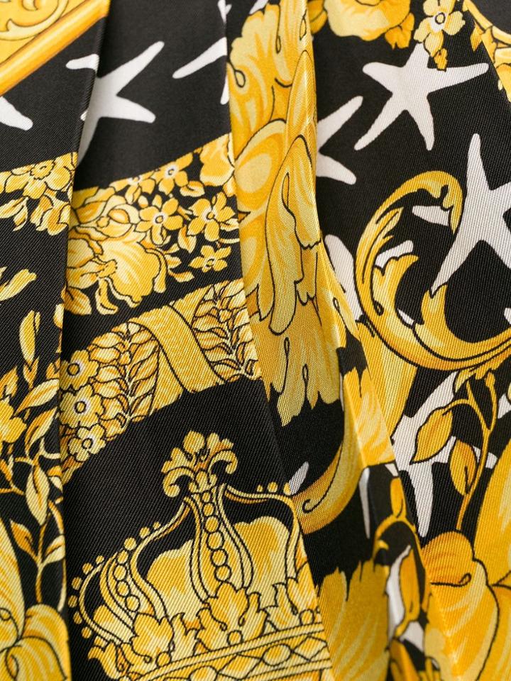 Versace Barocco Print Silk Skirt - Black