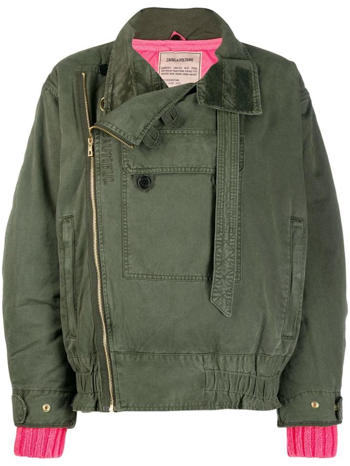 Zadig & Voltaire Oversized Bomber Jacket - Green