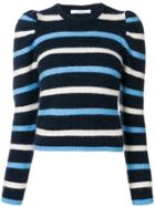 Derek Lam 10 Crosby Striped Puff Sleeve Sweater - Blue