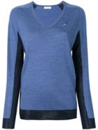Sonia Rykiel Two-tone V-neck Sweater - Blue