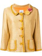 Moschino Vintage Flower Detail Jacket, Women's, Size: 48, Nude/neutrals