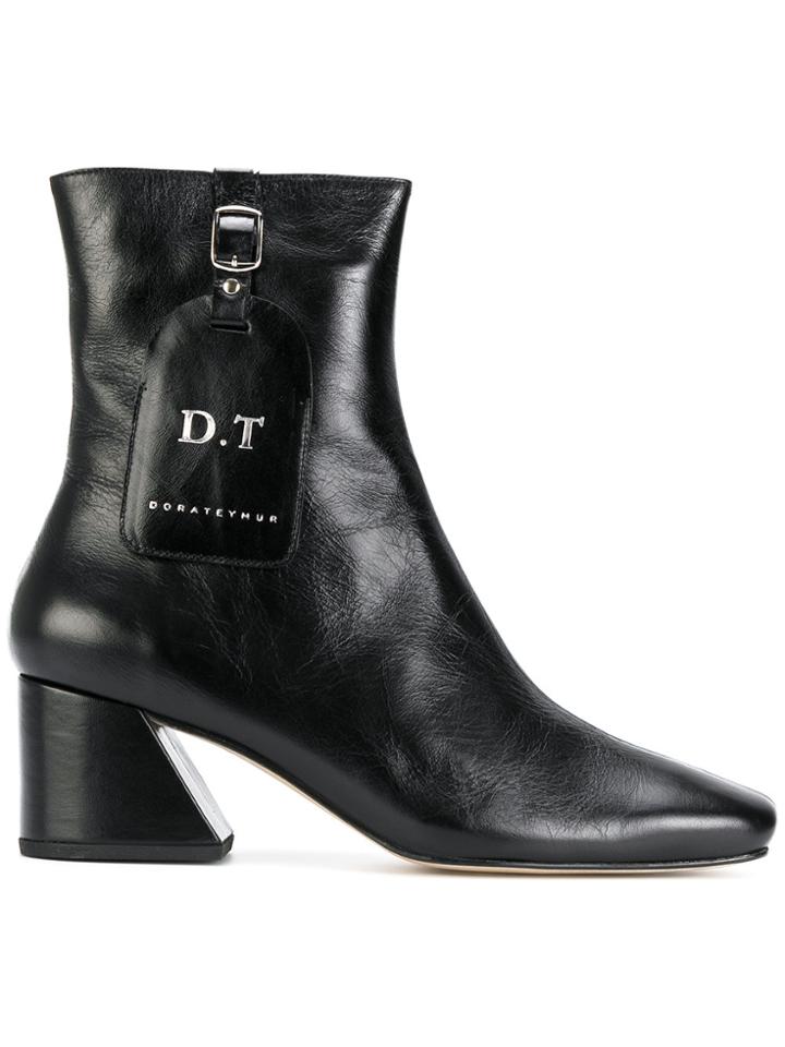 Dorateymur Logo Tag Angle Boots - Black