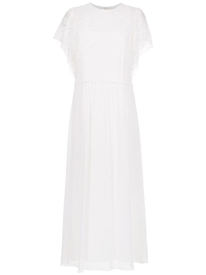 Nk Collection Lace Midi Dress - White