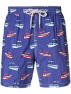 Capricode Boat Print Swim Shorts - Blue