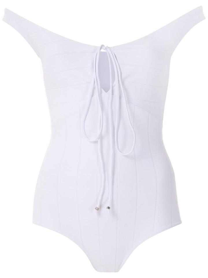 Amir Slama Lace Up Bodysuit - White