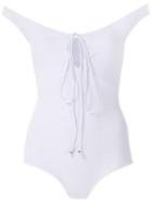 Amir Slama Lace Up Bodysuit - White