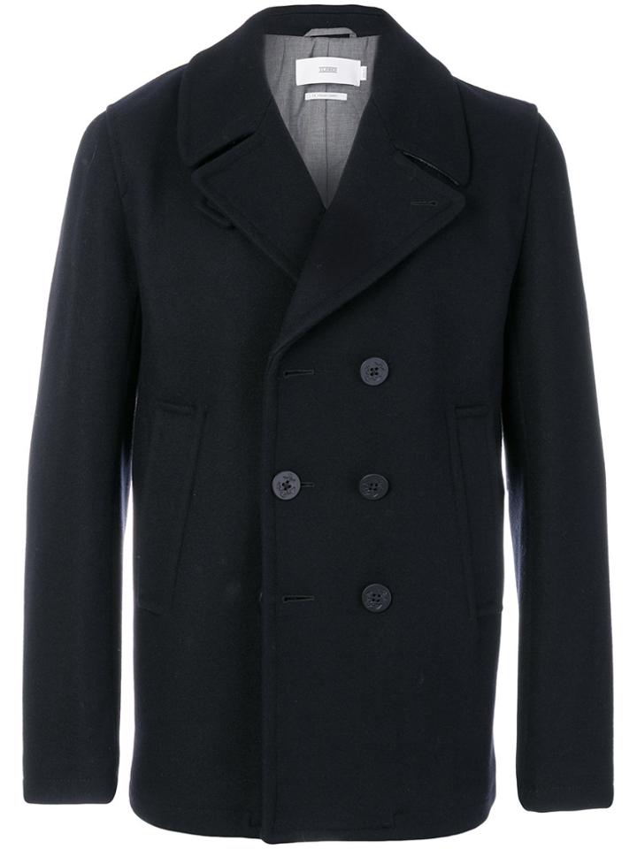 Closed Double Breasted Peacoat - Blue