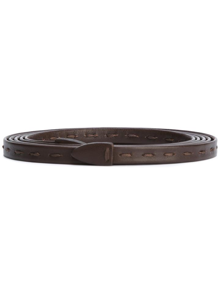 Brioni Slim Belt, Women's, Brown, Leather