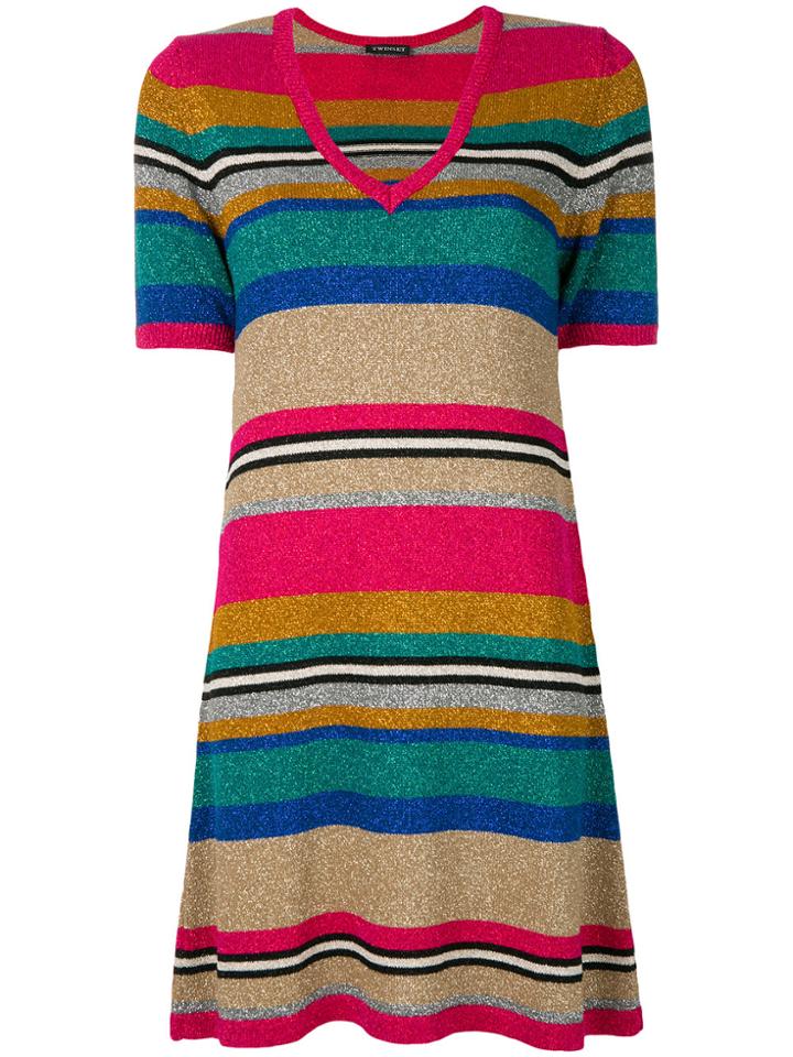 Twin-set Striped Knit Dress - Multicolour