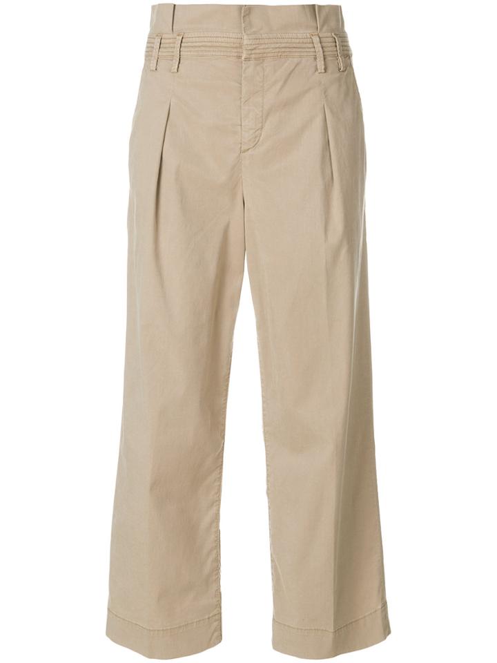 Jacob Cohen Cropped Straight Leg Trousers - Nude & Neutrals