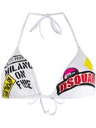 Dsquared2 Logo Print Bikini Top - White