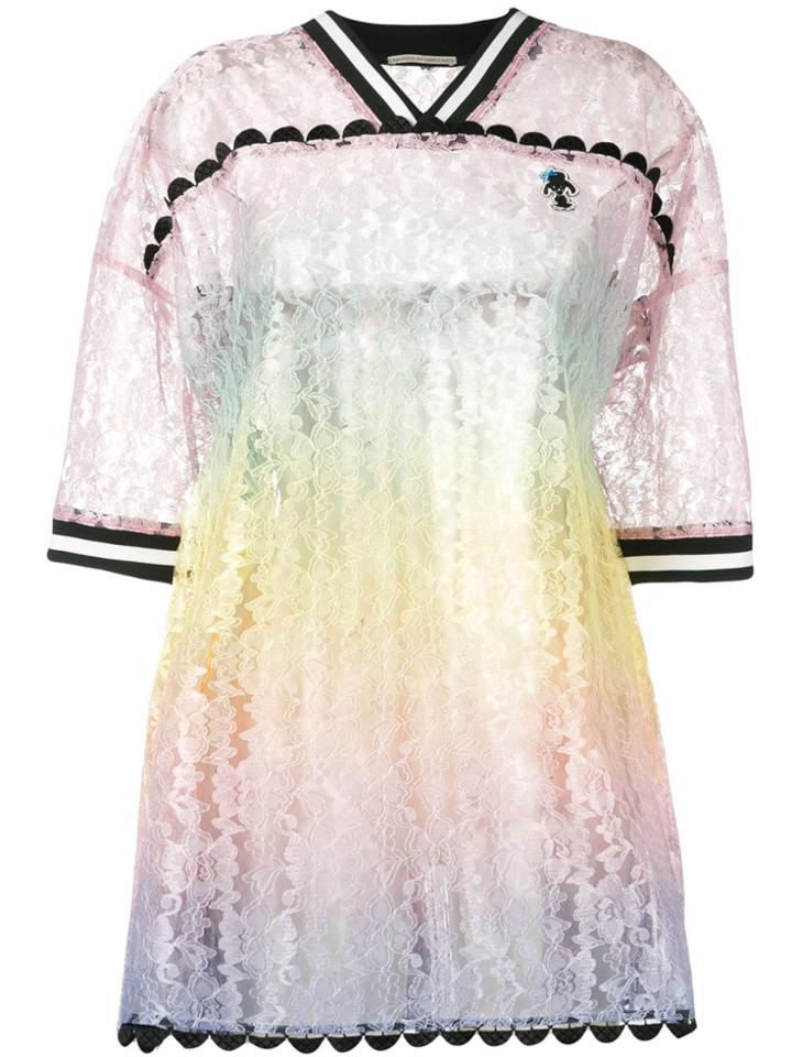 Marco De Vincenzo Gradient Effect Lace Dress - Pink