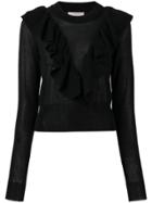 See By Chloé Frill-trim Fitted Sweater - Black